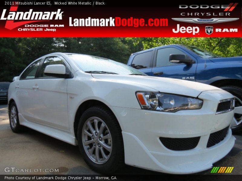 Wicked White Metallic / Black 2011 Mitsubishi Lancer ES