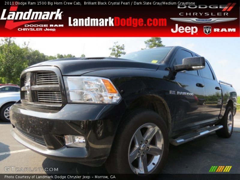 Brilliant Black Crystal Pearl / Dark Slate Gray/Medium Graystone 2011 Dodge Ram 1500 Big Horn Crew Cab