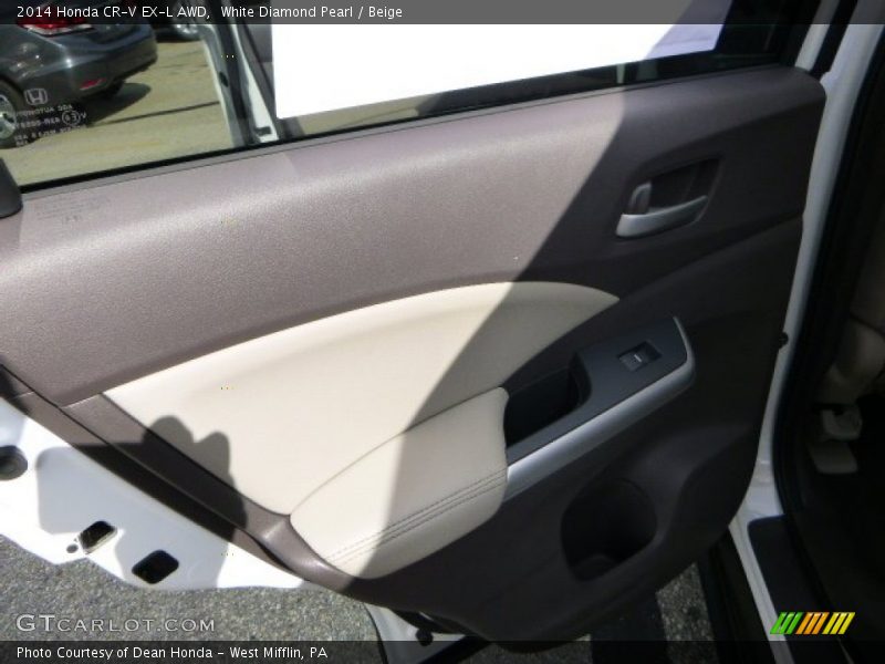 White Diamond Pearl / Beige 2014 Honda CR-V EX-L AWD