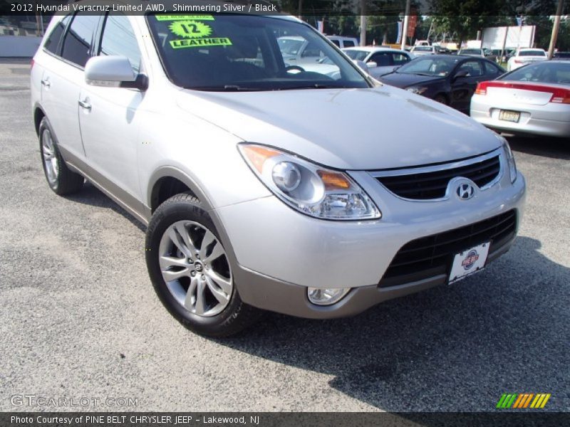 Shimmering Silver / Black 2012 Hyundai Veracruz Limited AWD