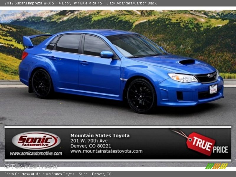WR Blue Mica / STi Black Alcantara/Carbon Black 2012 Subaru Impreza WRX STi 4 Door
