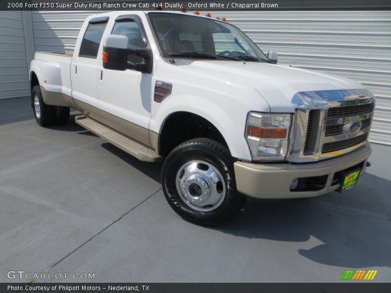 Oxford White / Chaparral Brown 2008 Ford F350 Super Duty King Ranch Crew Cab 4x4 Dually
