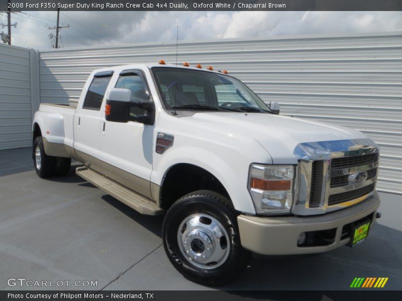 Oxford White / Chaparral Brown 2008 Ford F350 Super Duty King Ranch Crew Cab 4x4 Dually