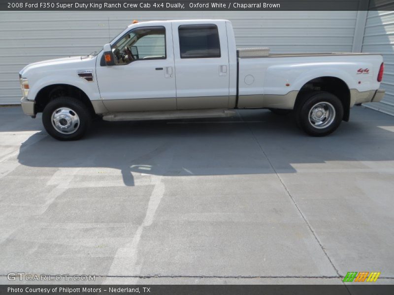 Oxford White / Chaparral Brown 2008 Ford F350 Super Duty King Ranch Crew Cab 4x4 Dually