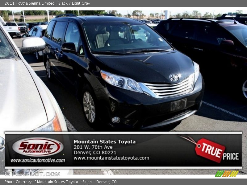 Black / Light Gray 2011 Toyota Sienna Limited