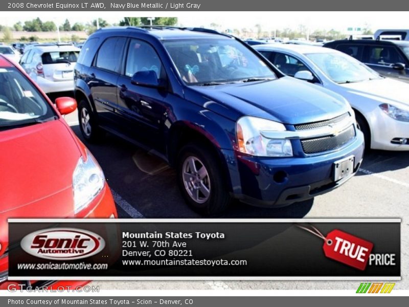 Navy Blue Metallic / Light Gray 2008 Chevrolet Equinox LT AWD