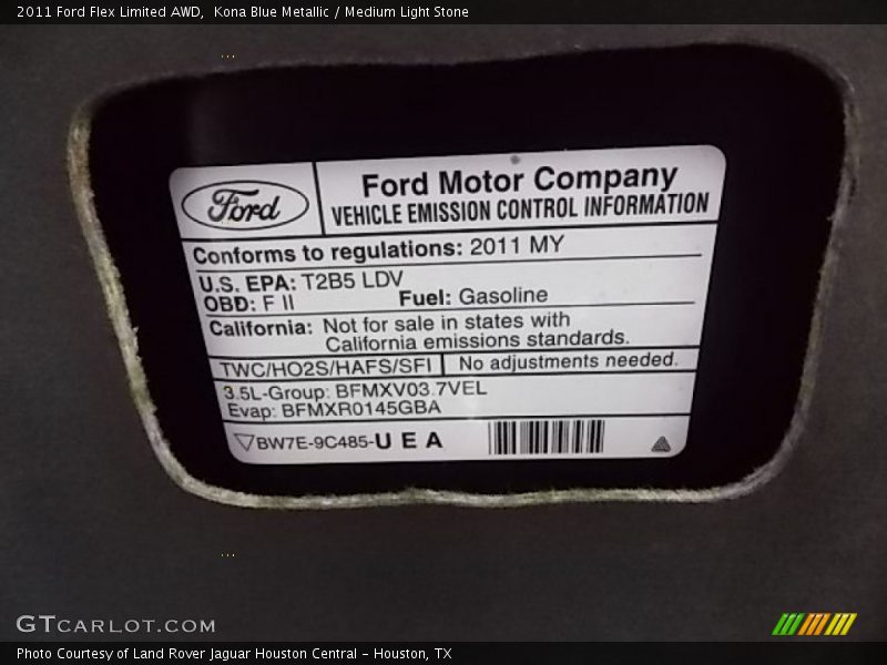 Kona Blue Metallic / Medium Light Stone 2011 Ford Flex Limited AWD