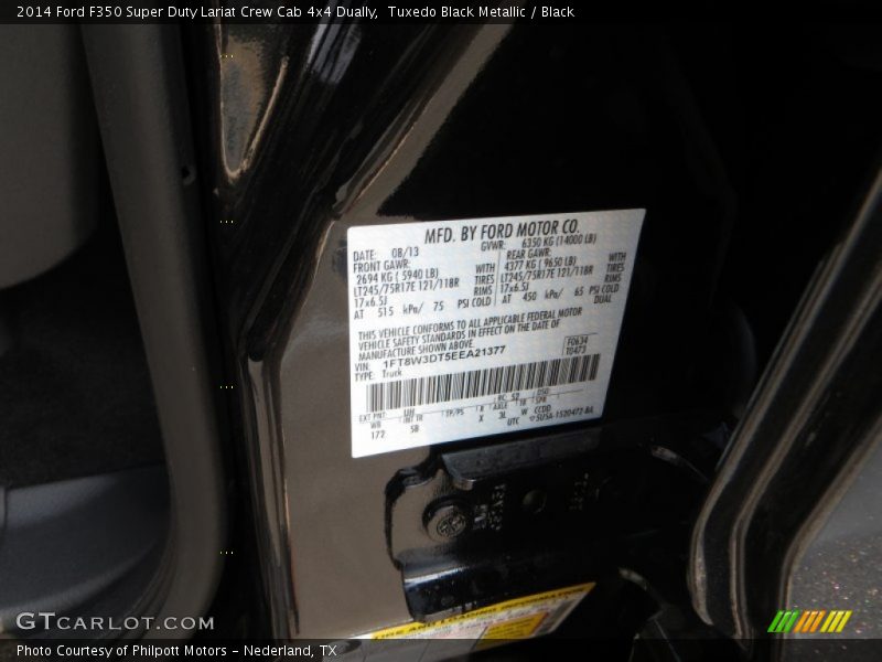 Tuxedo Black Metallic / Black 2014 Ford F350 Super Duty Lariat Crew Cab 4x4 Dually