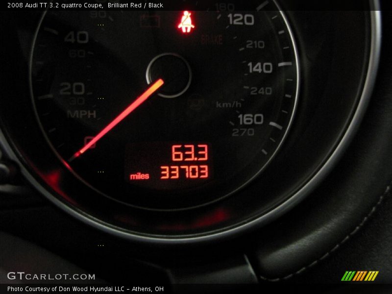 Brilliant Red / Black 2008 Audi TT 3.2 quattro Coupe