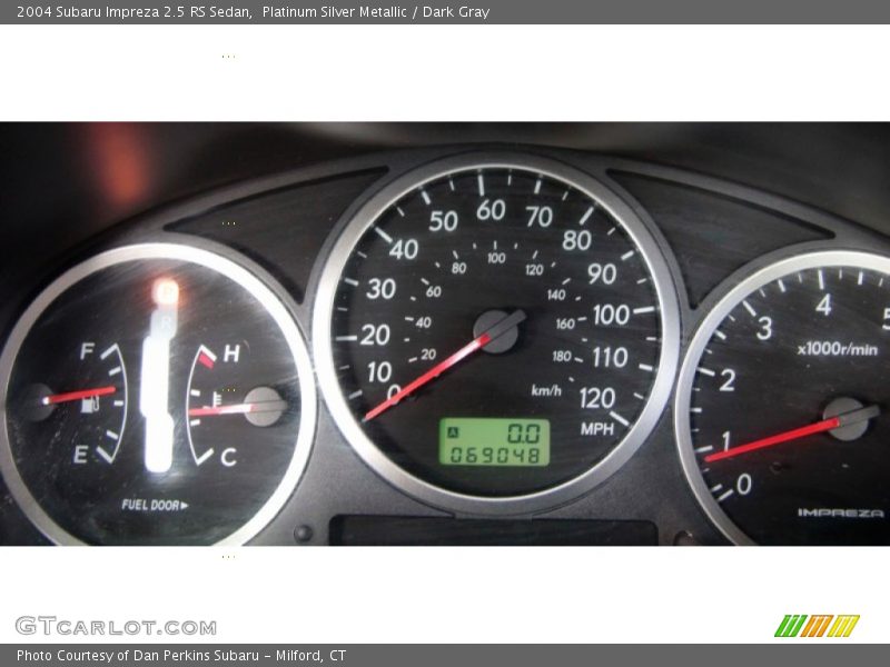 Platinum Silver Metallic / Dark Gray 2004 Subaru Impreza 2.5 RS Sedan