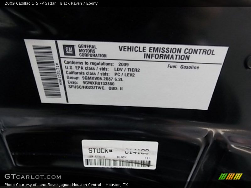 Black Raven / Ebony 2009 Cadillac CTS -V Sedan