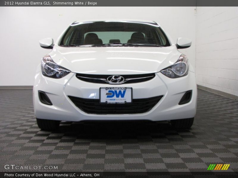 Shimmering White / Beige 2012 Hyundai Elantra GLS