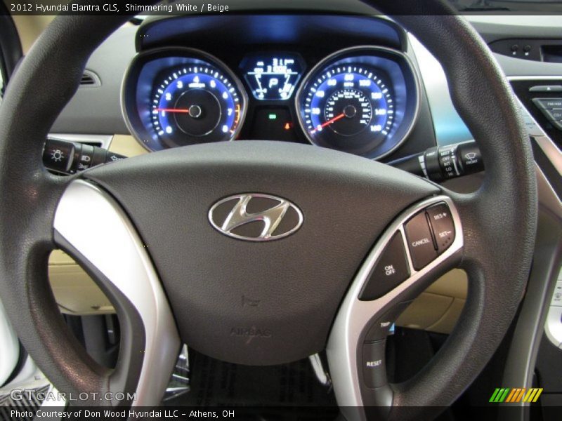 Shimmering White / Beige 2012 Hyundai Elantra GLS