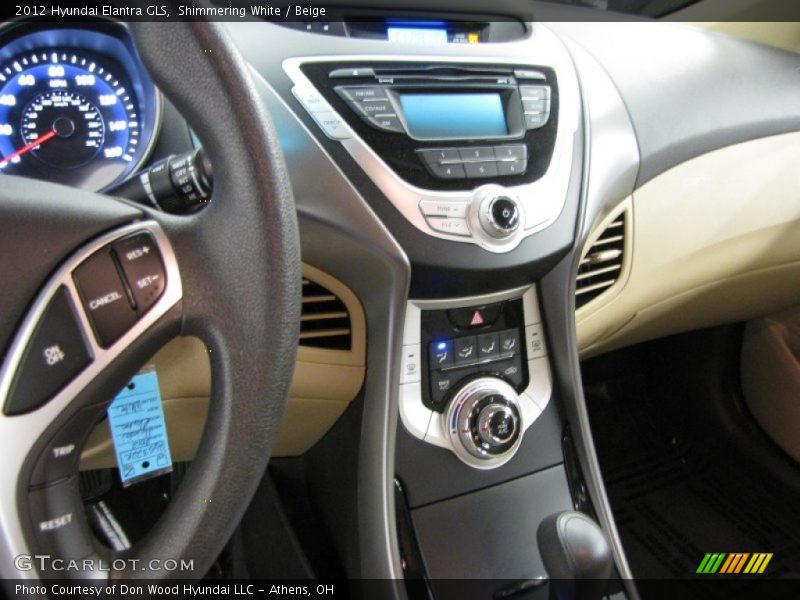 Shimmering White / Beige 2012 Hyundai Elantra GLS