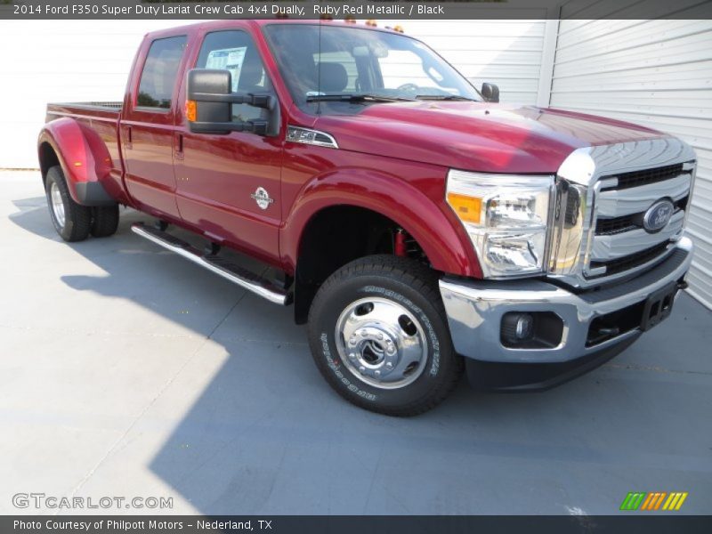 Front 3/4 View of 2014 F350 Super Duty Lariat Crew Cab 4x4 Dually