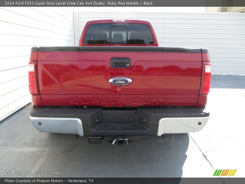 Ruby Red Metallic / Black 2014 Ford F350 Super Duty Lariat Crew Cab 4x4 Dually