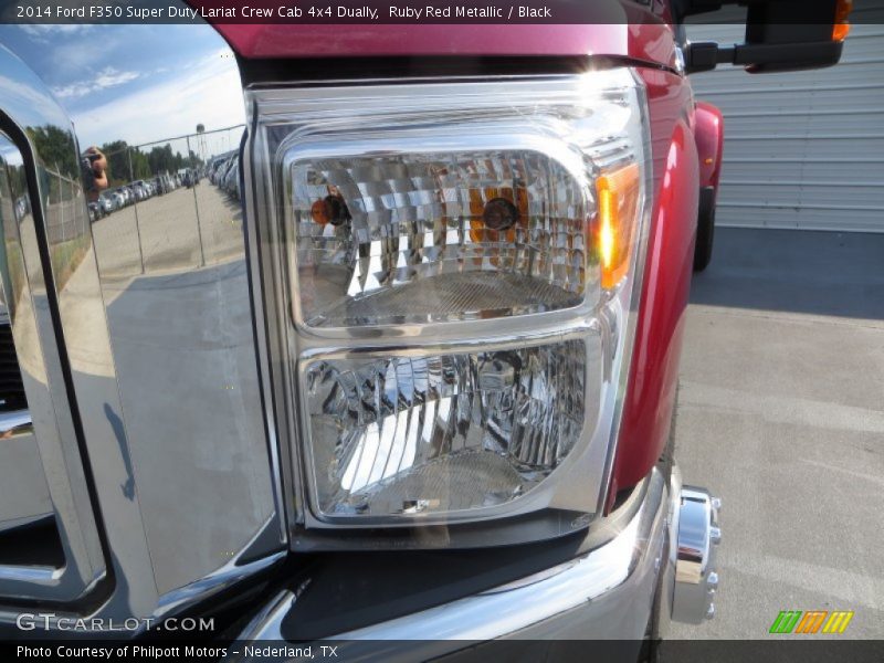 Ruby Red Metallic / Black 2014 Ford F350 Super Duty Lariat Crew Cab 4x4 Dually
