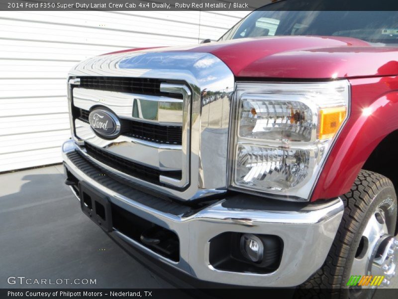 Ruby Red Metallic / Black 2014 Ford F350 Super Duty Lariat Crew Cab 4x4 Dually