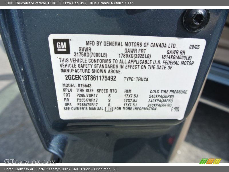 Blue Granite Metallic / Tan 2006 Chevrolet Silverado 1500 LT Crew Cab 4x4