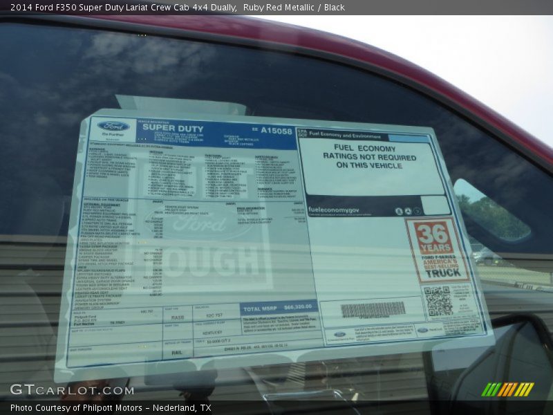  2014 F350 Super Duty Lariat Crew Cab 4x4 Dually Window Sticker
