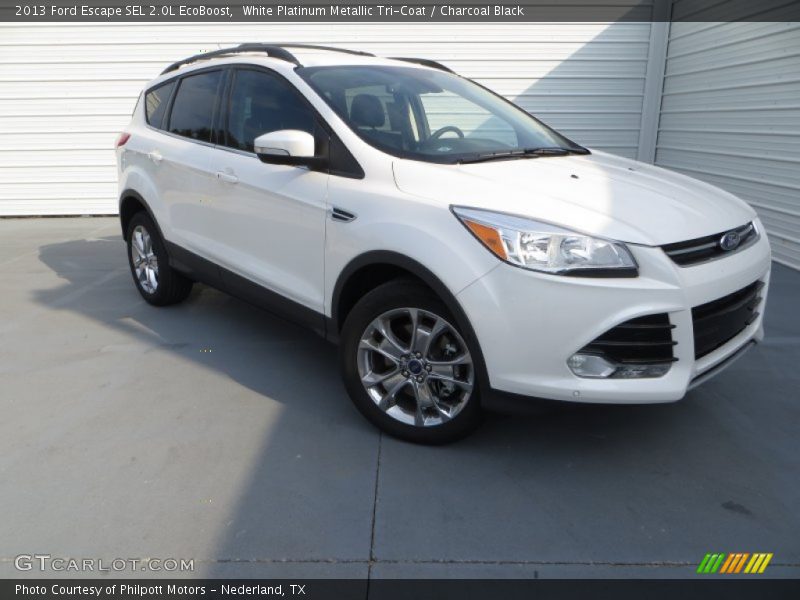 White Platinum Metallic Tri-Coat / Charcoal Black 2013 Ford Escape SEL 2.0L EcoBoost