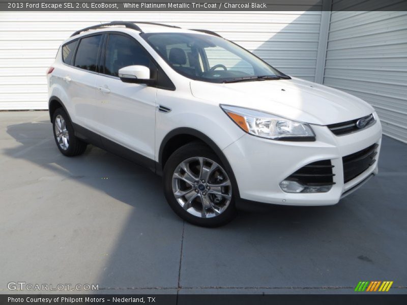 White Platinum Metallic Tri-Coat / Charcoal Black 2013 Ford Escape SEL 2.0L EcoBoost