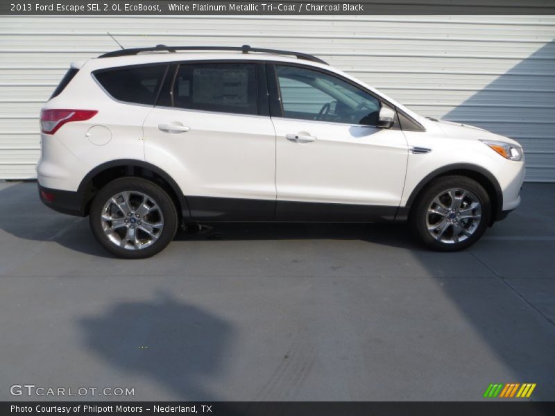 White Platinum Metallic Tri-Coat / Charcoal Black 2013 Ford Escape SEL 2.0L EcoBoost