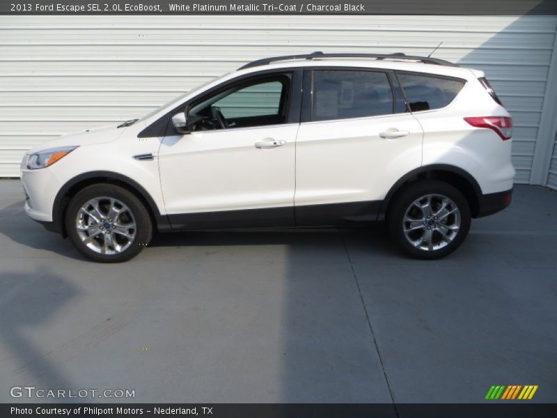 White Platinum Metallic Tri-Coat / Charcoal Black 2013 Ford Escape SEL 2.0L EcoBoost