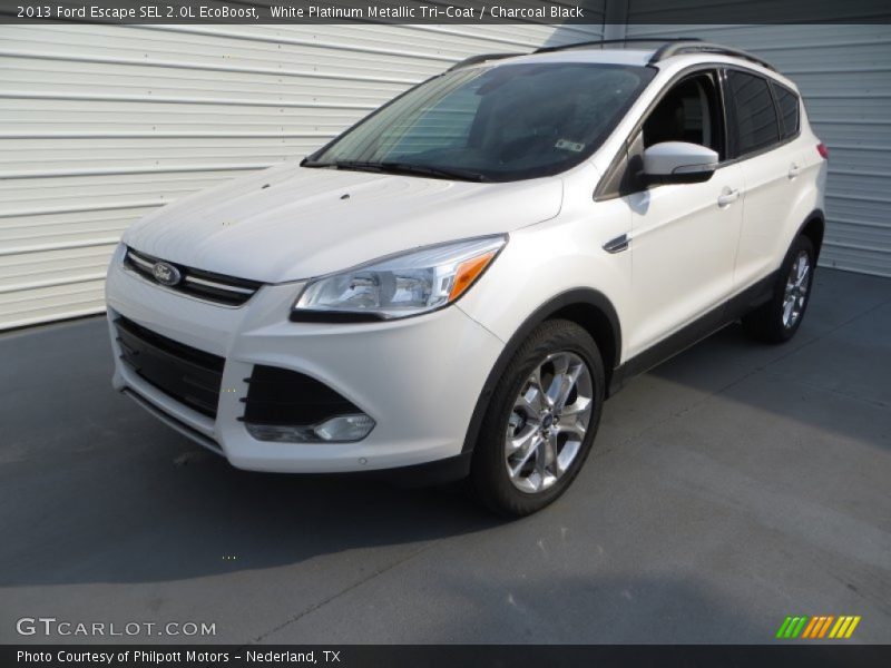 White Platinum Metallic Tri-Coat / Charcoal Black 2013 Ford Escape SEL 2.0L EcoBoost