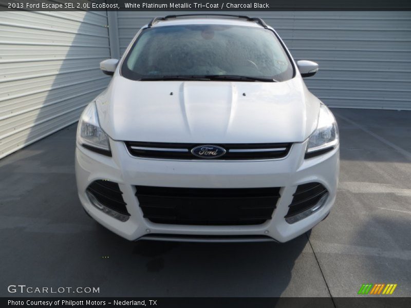 White Platinum Metallic Tri-Coat / Charcoal Black 2013 Ford Escape SEL 2.0L EcoBoost