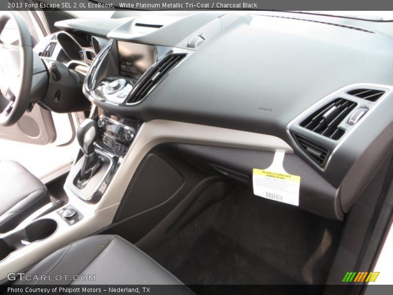 White Platinum Metallic Tri-Coat / Charcoal Black 2013 Ford Escape SEL 2.0L EcoBoost
