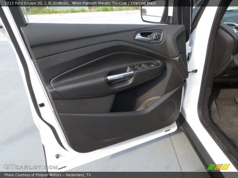 White Platinum Metallic Tri-Coat / Charcoal Black 2013 Ford Escape SEL 2.0L EcoBoost