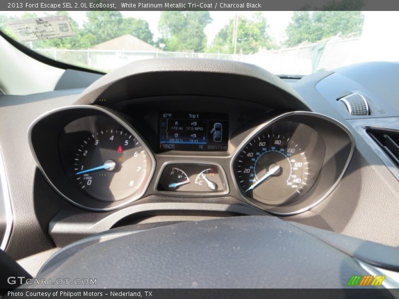 White Platinum Metallic Tri-Coat / Charcoal Black 2013 Ford Escape SEL 2.0L EcoBoost
