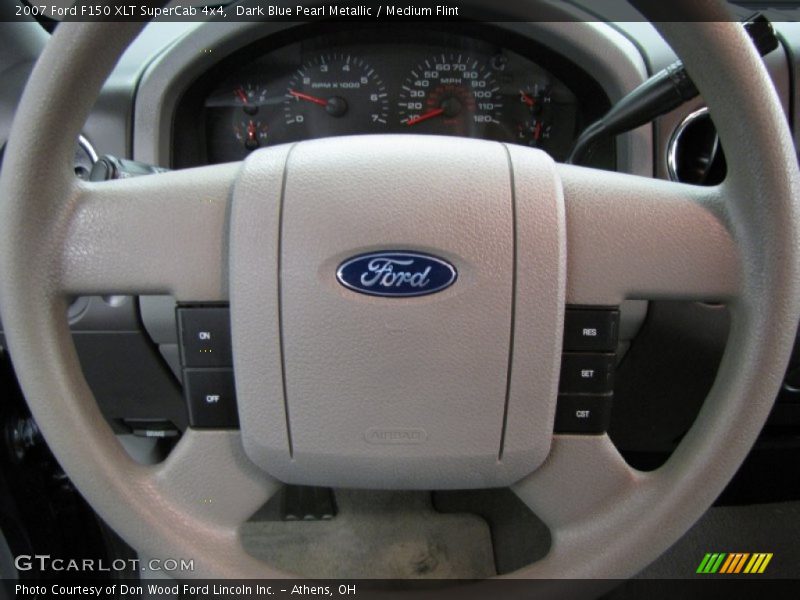 Dark Blue Pearl Metallic / Medium Flint 2007 Ford F150 XLT SuperCab 4x4