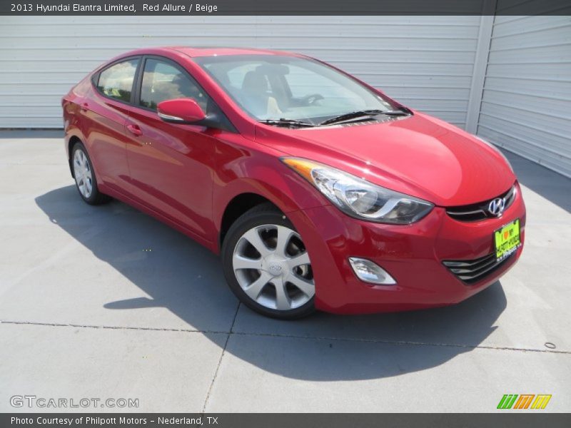 Red Allure / Beige 2013 Hyundai Elantra Limited