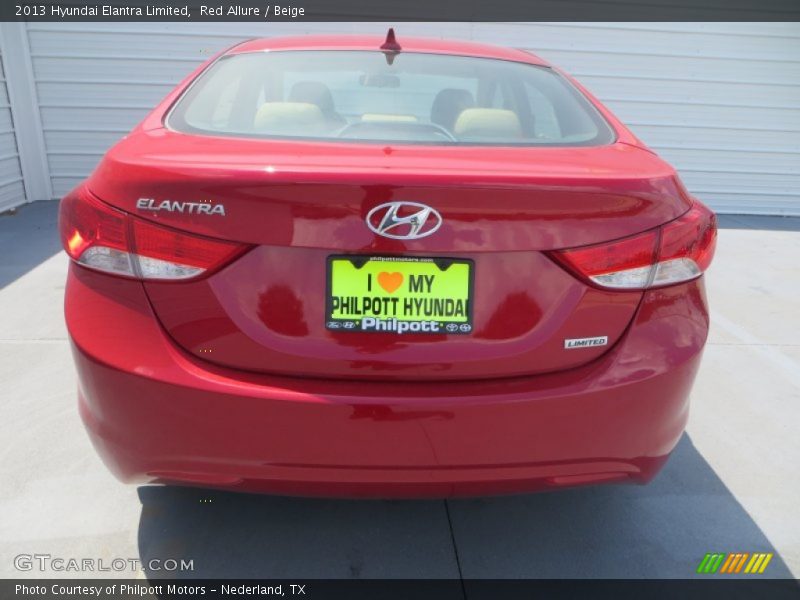 Red Allure / Beige 2013 Hyundai Elantra Limited