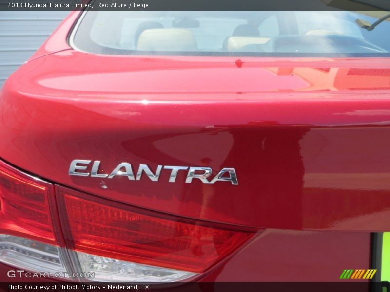 Red Allure / Beige 2013 Hyundai Elantra Limited