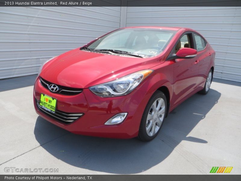 Red Allure / Beige 2013 Hyundai Elantra Limited
