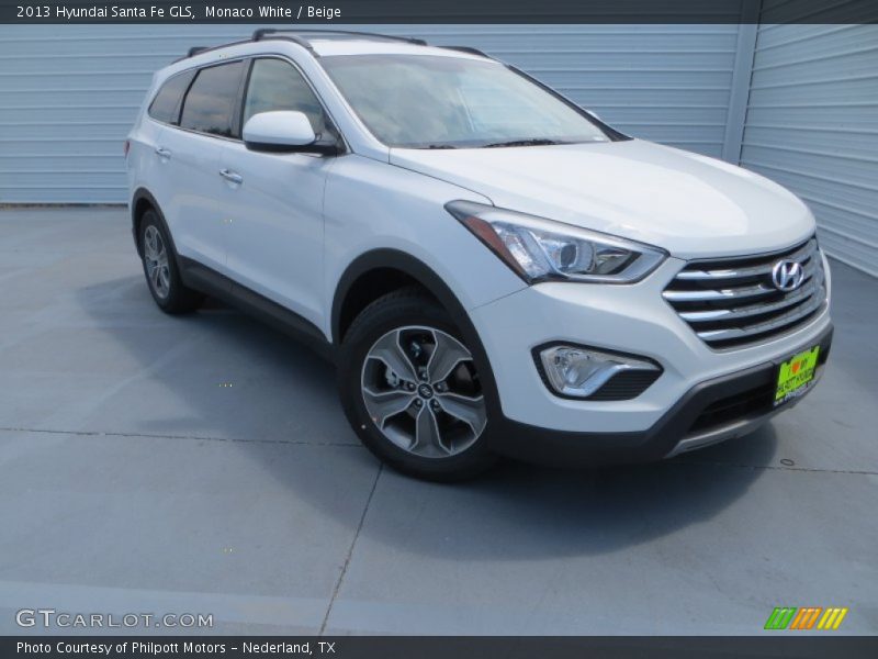 Monaco White / Beige 2013 Hyundai Santa Fe GLS