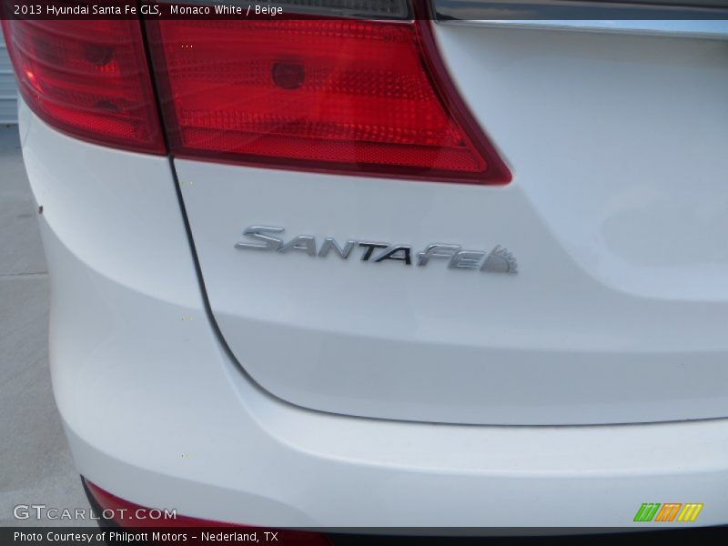 Monaco White / Beige 2013 Hyundai Santa Fe GLS