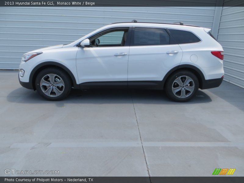 Monaco White / Beige 2013 Hyundai Santa Fe GLS