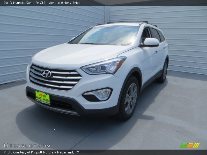 Monaco White / Beige 2013 Hyundai Santa Fe GLS