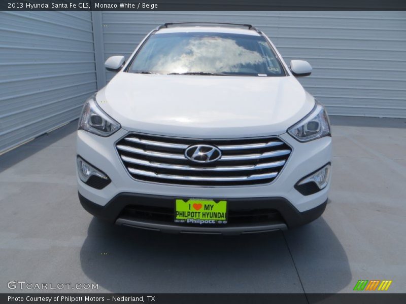 Monaco White / Beige 2013 Hyundai Santa Fe GLS