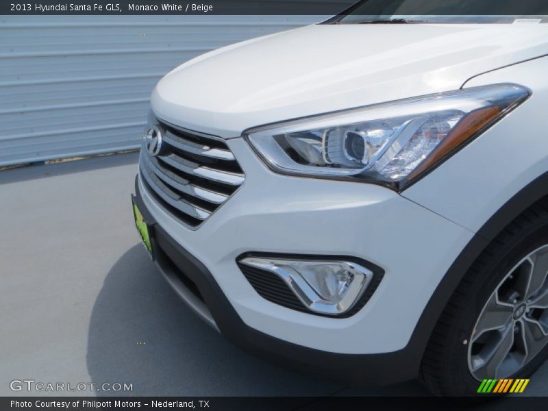 Monaco White / Beige 2013 Hyundai Santa Fe GLS