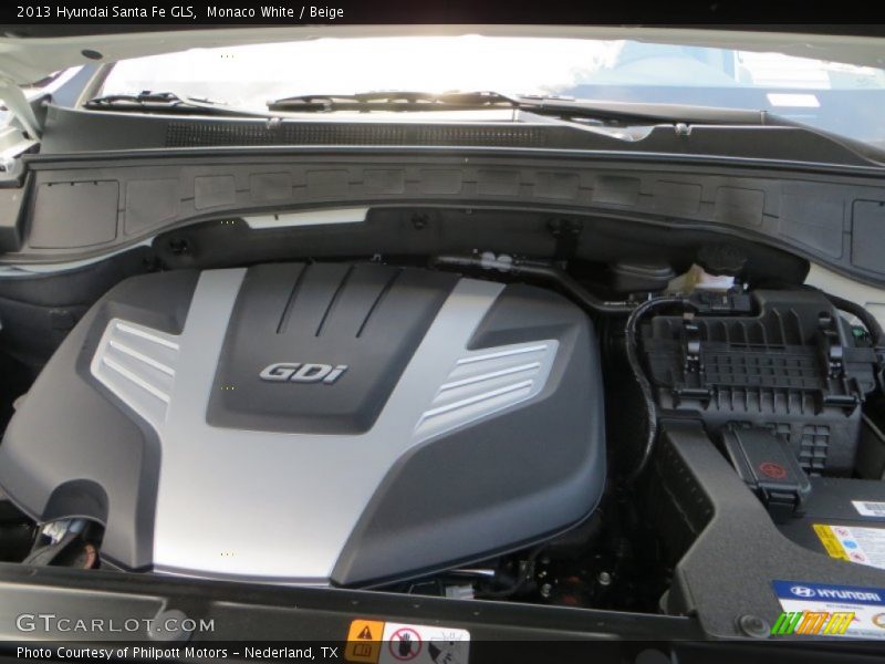 Monaco White / Beige 2013 Hyundai Santa Fe GLS