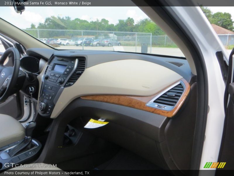 Monaco White / Beige 2013 Hyundai Santa Fe GLS