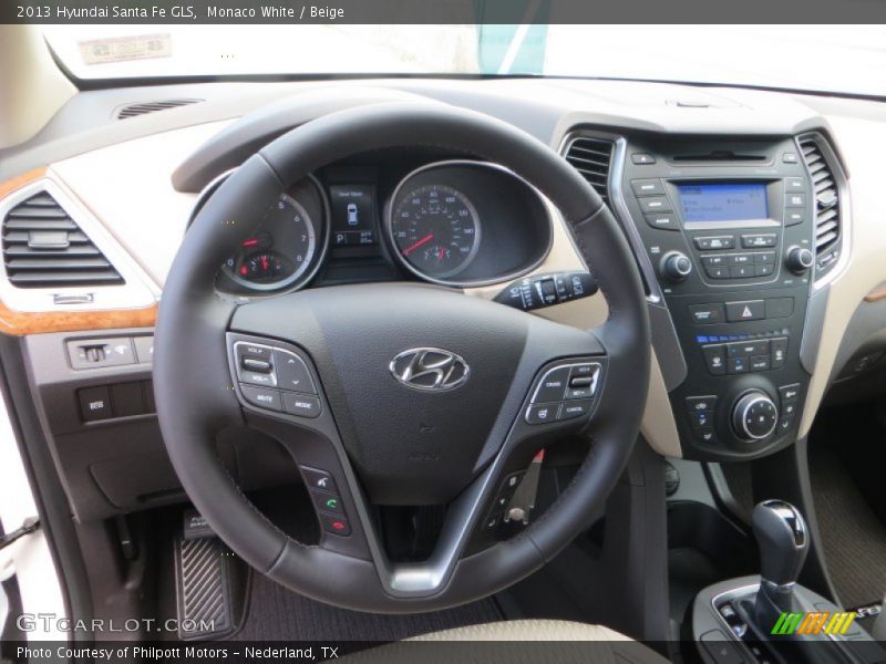 Monaco White / Beige 2013 Hyundai Santa Fe GLS