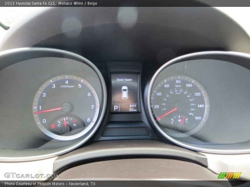 Monaco White / Beige 2013 Hyundai Santa Fe GLS
