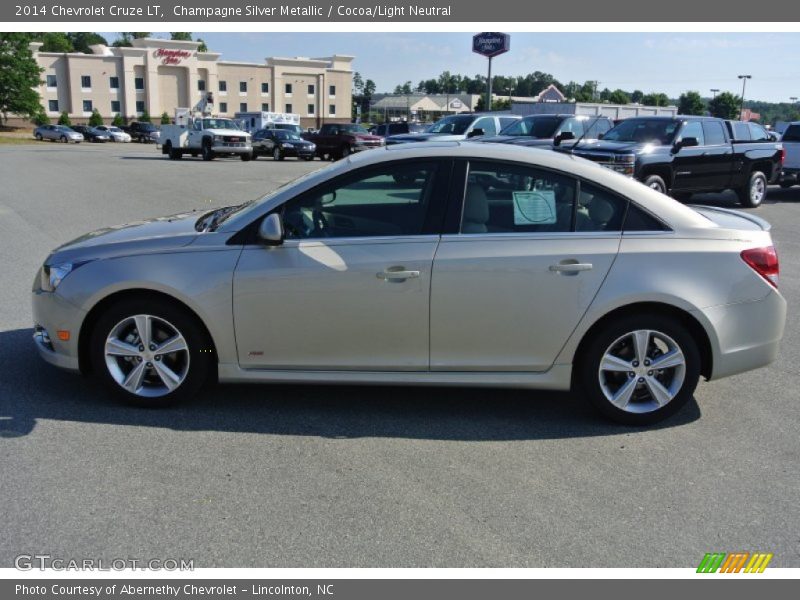 Champagne Silver Metallic / Cocoa/Light Neutral 2014 Chevrolet Cruze LT