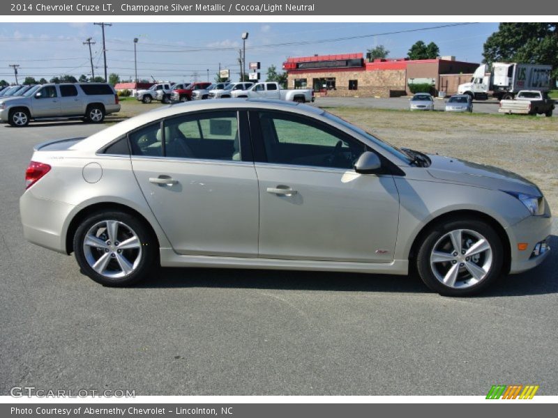 Champagne Silver Metallic / Cocoa/Light Neutral 2014 Chevrolet Cruze LT